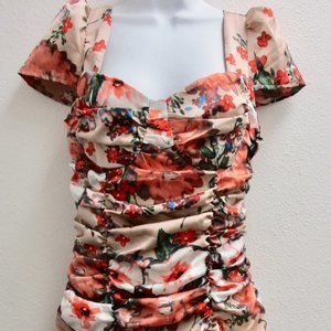Nasty Gal Gathered Floral Mini Dress NWT Size US 4